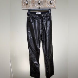 Abercrombie Black Faux Leather Pants, Size 00